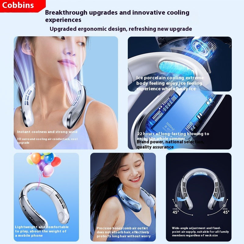 Ventilador de Cuello Recargable sin Aspas Portátil
