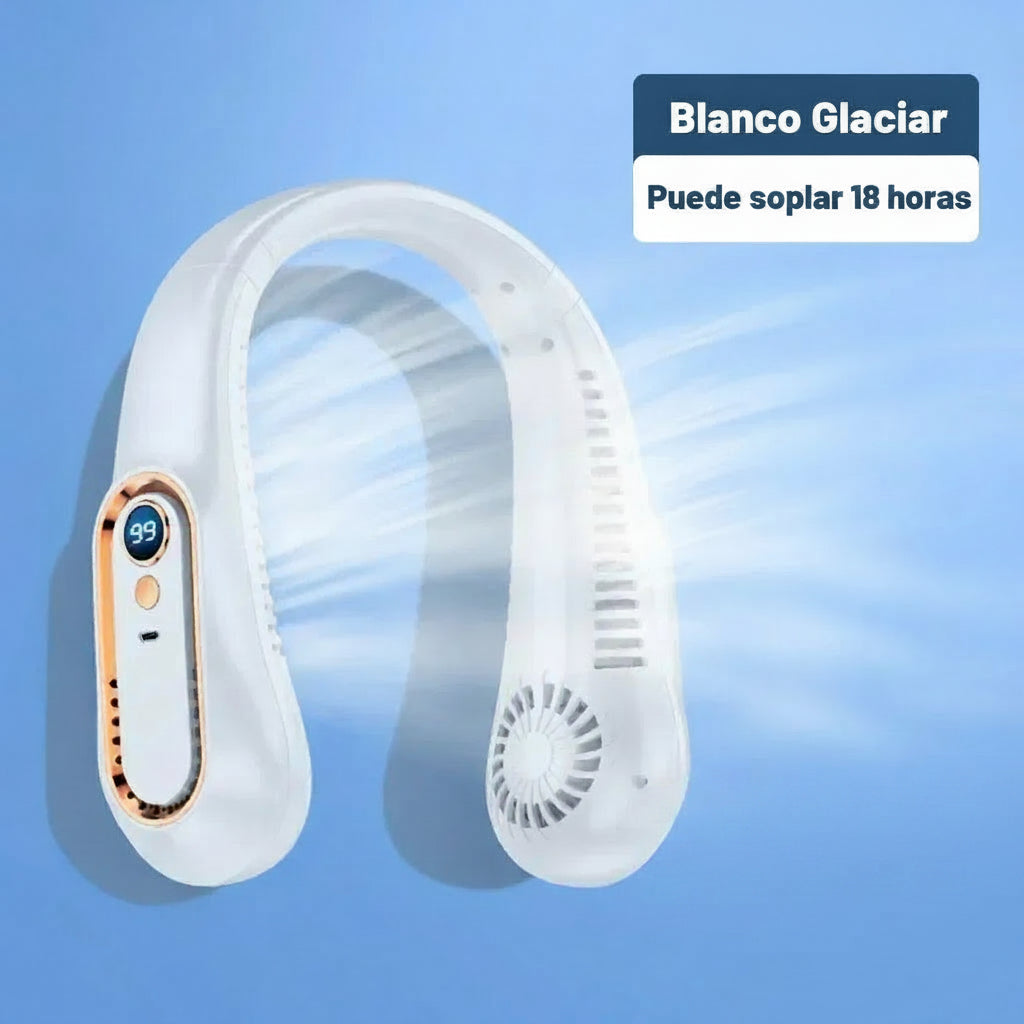 Ventilador de Cuello sin Aspas Mini | Silencioso, 5 Velocidades, Pantalla Digital