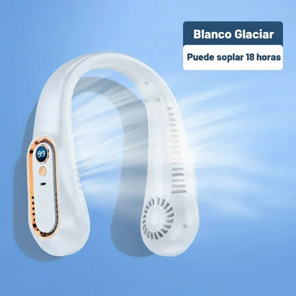 Ventilador de Cuello sin Aspas Mini | Silencioso, 5 Velocidades, Pantalla Digital
