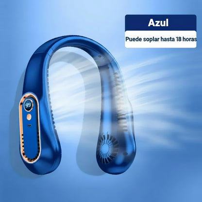 Ventilador de Cuello sin Aspas Mini | Silencioso, 5 Velocidades, Pantalla Digital