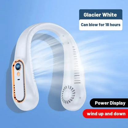 Ventilador de Cuello sin Aspas Mini | Silencioso, 5 Velocidades, Pantalla Digital