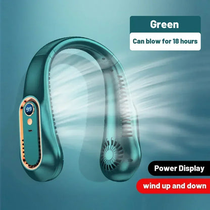 Ventilador de Cuello sin Aspas Mini | Silencioso, 5 Velocidades, Pantalla Digital