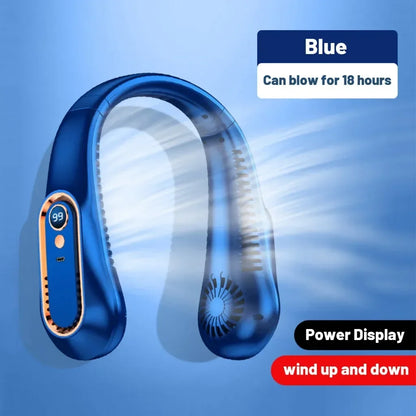 Ventilador de Cuello sin Aspas Mini | Silencioso, 5 Velocidades, Pantalla Digital